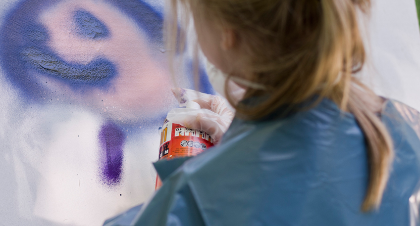 Graffiti-Workshop im Gemeinschaftsgarten Tausendsch&ouml;n