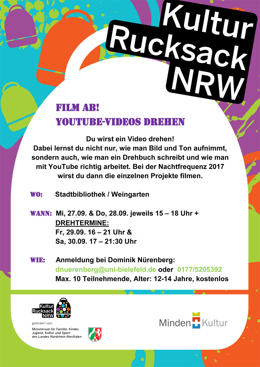 Workshop: YouTube-Videos drehen lernen Workshop: YouTube-Videos drehen lernen