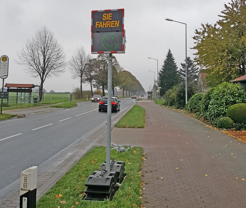 Stadt Minden kauft vier Geschwindigkeits-Displays