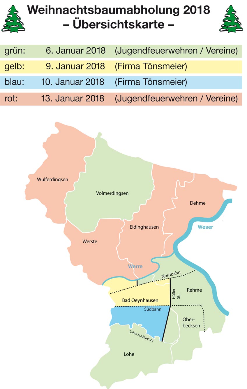 Einsammlung der Weihnachtsbäume in Bad Oeynhausen Einsammlung der Weihnachtsbäume in Bad Oeynhausen