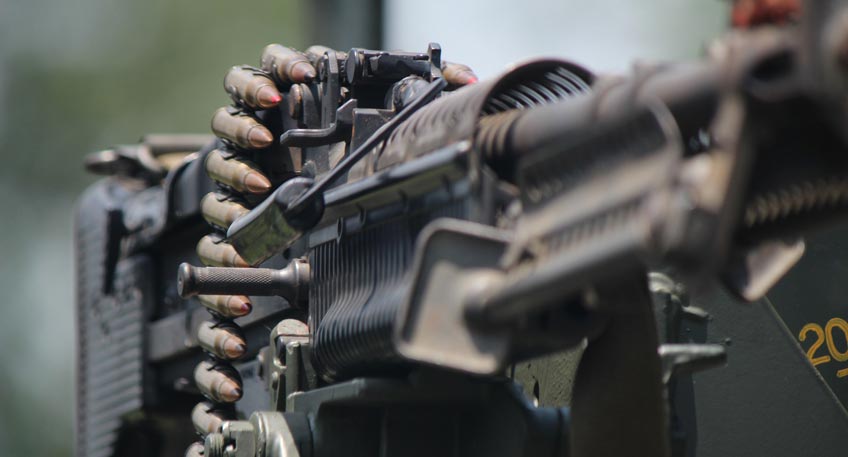 Maschinengewehr und andere Waffen von Polizei sichergestellt