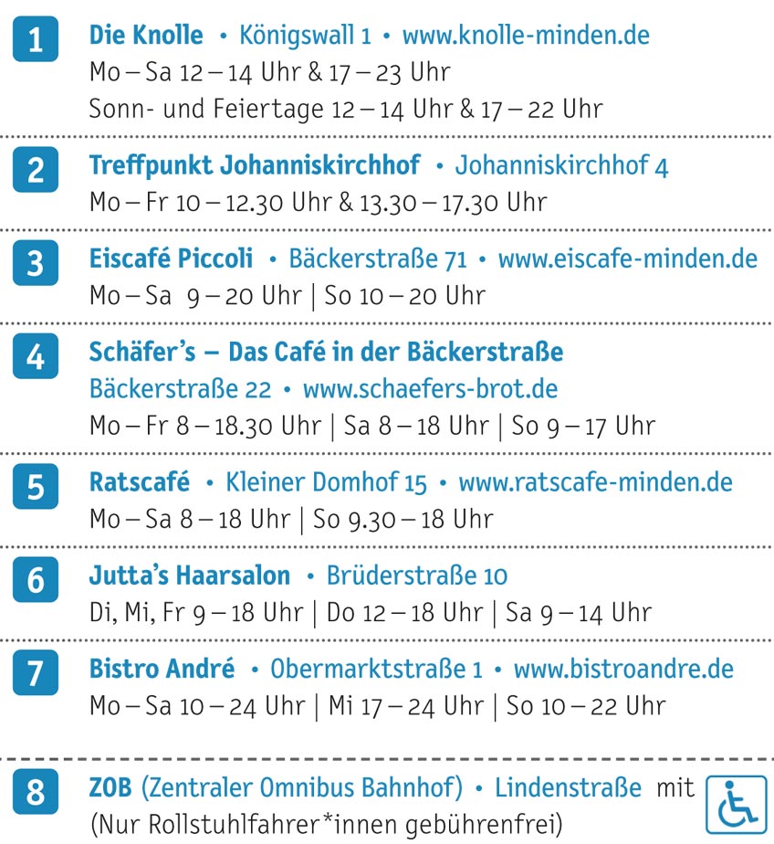 Toilettennutzung in teilnehmenden Restaurants kostenfrei