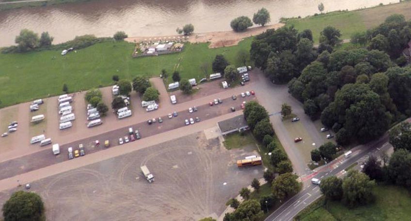 Großteil des Parkplatzes Kanzlers Weide gesperrt