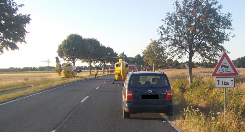 Schwerer Unfall: Drei Rettungshubschrauber im Einsatz