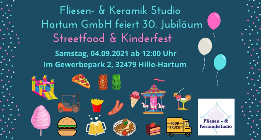 Vor 30 Jahren gegr&uuml;ndet, seit 25 Jahren am Standort im Gewerbepark: "Alleine h&auml;tten wir das nicht geschafft. Deshalb laden wir euch zu unserem Streetfood & Kinderfest am 04.09. ab 12:00 Uhr ein - Ein Fest, um Danke zu sagen!"