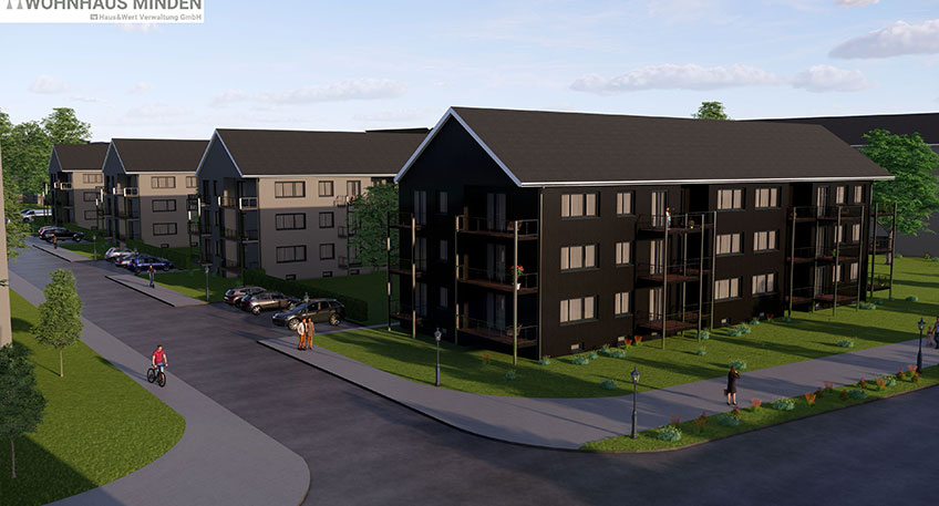 In der Gau&szlig;stra&szlig;e beginnen die letzten Modernisierungsma&szlig;nahmen: Der Wohnhaus Minden liegen die erforderlichen Baugenehmigungen f&uuml;r den letzten Bauabschnitt nun vor, so dass die Modernisierungsma&szlig;nahmen wie geplant vorangehen. Im Anschluss an die  Modernisierungsma&szlig;nahmen wird die Gartenanlage ebenfalls modernisiert.