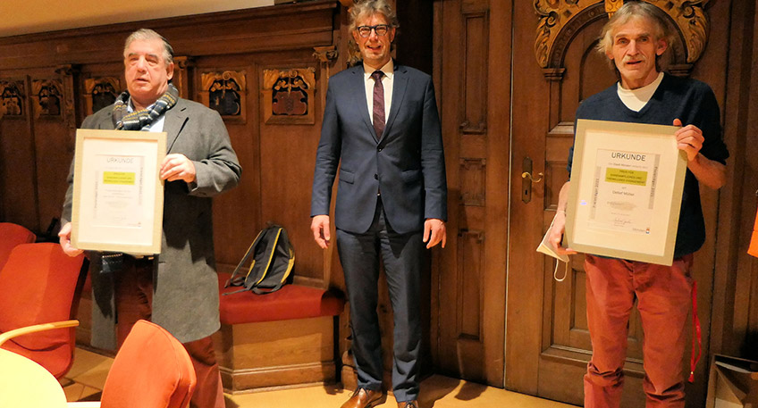 Foto von der Preisvergabe 2021 (Bildnachweis: Stadt Minden)