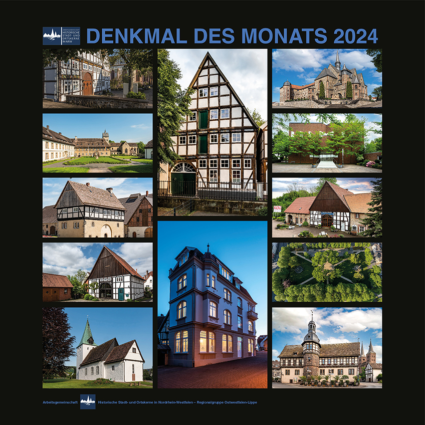 Nunmehr zum siebzehnten Mal geben die Historischen Stadt- und Ortskerne aus Ostwestfalen-Lippe den Kalender "Denkmal des Monats" heraus. Ziel der Arbeitsgemeinschaft ist es, das st&auml;dtebauliche Erbe in den Altst&auml;dten f&uuml;r sich und f&uuml;r k&uuml;nftige Generationen zu erhalten. 