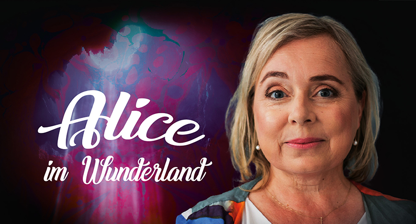&bdquo;Alice im Wunderland&ldquo;: Die Schauspielerin Christine Urspruch (M&uuml;nster-&bdquo;Tatort&ldquo;) und der Schlagzeuger Stefan Weinzierl kommen mit einer Konzertlesung ins Theater im Park