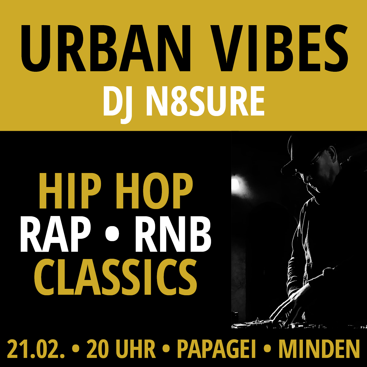 Urban Vibes Hip Hop Party mit DJ N8sure im Papagei