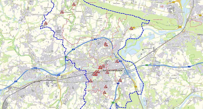 Die Stadt Minden bietet ab sofort eine Echtzeitkarte mit allen Baustellen an. Einzelne Verkehrsmeldungen werden nur noch bei Vollsperrungen stark frequentierter Straßen herausgegeben. Klickt dazu einfach auf die Karte: