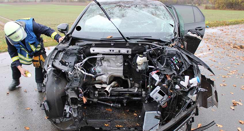 Auf der Straße "Zur Porta" (L 764) kam es am Sonntagmittag zu einem Verkehrsunfall, bei dem eine Portanerin leicht verletzt wurde.