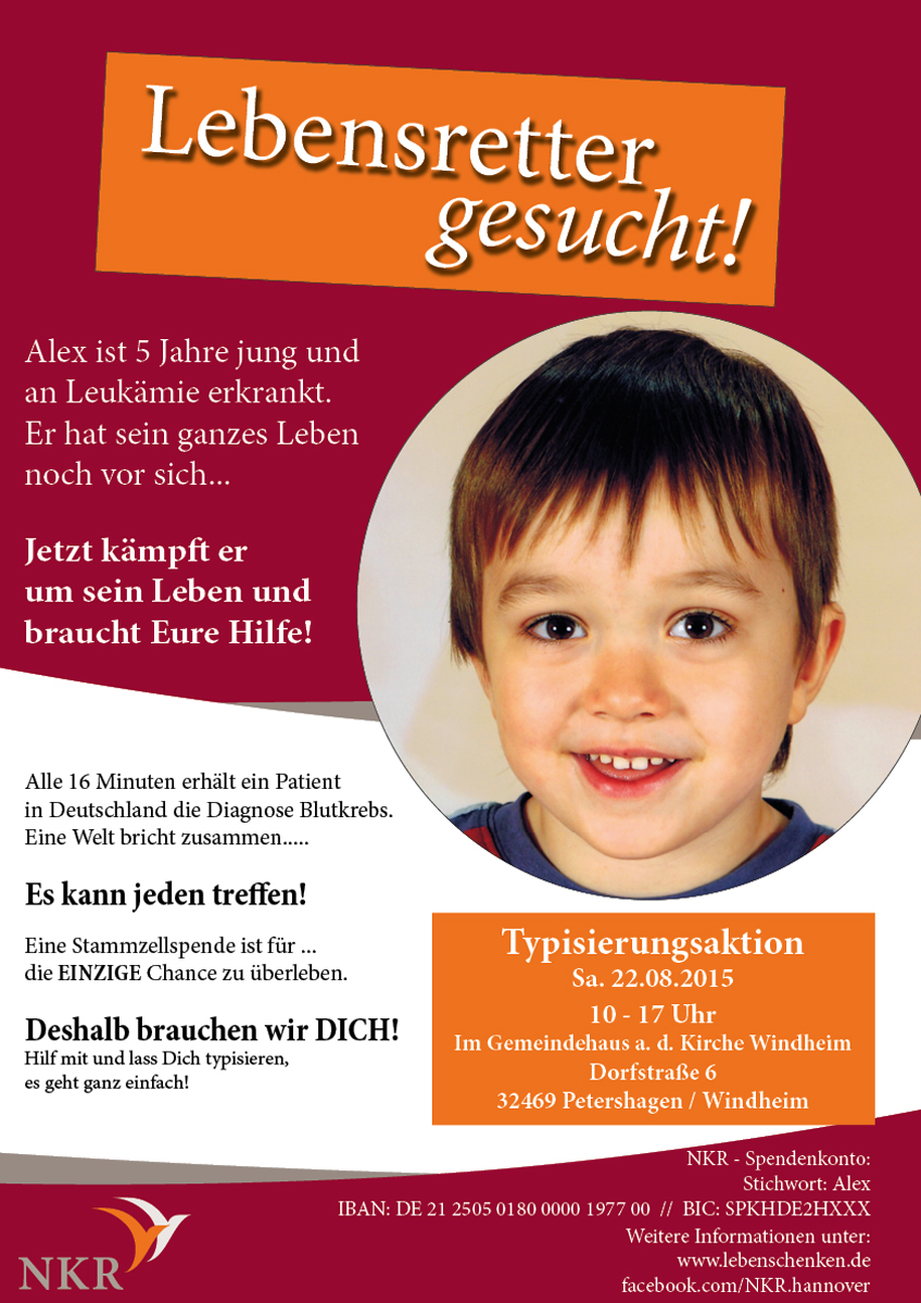 Gesucht: Lebensretter für Alex