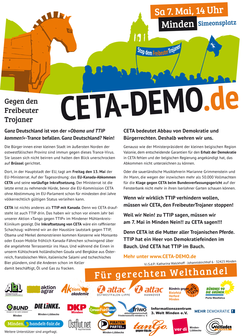 Demo: Stopp CETA – Stopp dem FreibeuterTrojaner