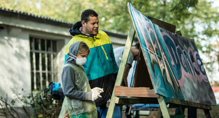 Graffiti-Workshop für Jugendliche an der Weser