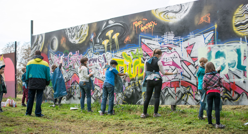 Graffiti-Workshop für Jugendliche an der Weser