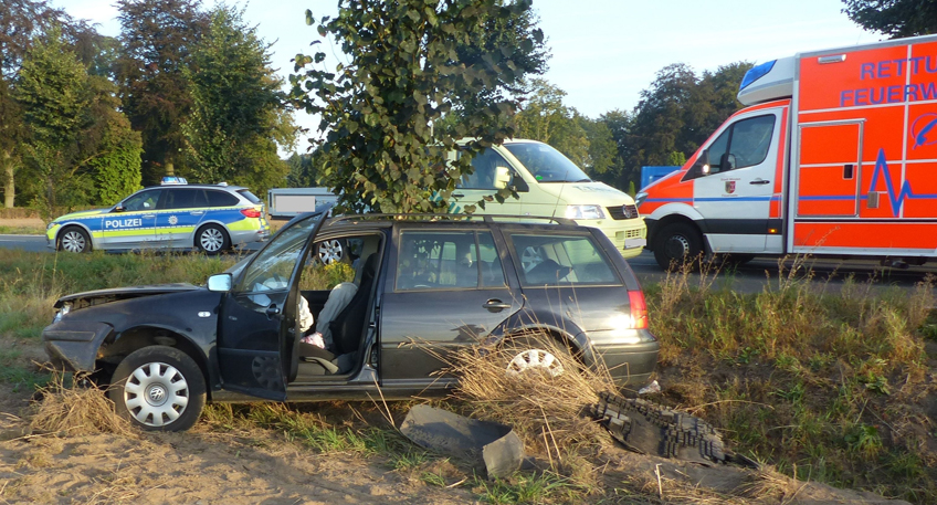 Handy benutzt - Fahrt endet am Baum