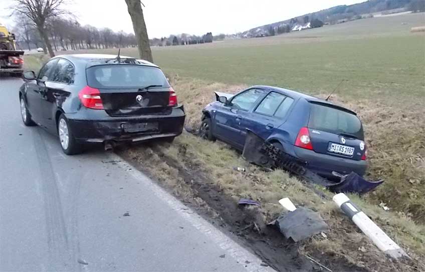 Auffahrunfall - B65 zwei Stunden gesperrt